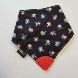 skulls teething bib