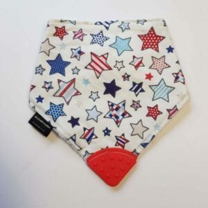 multi stars blue teething bib