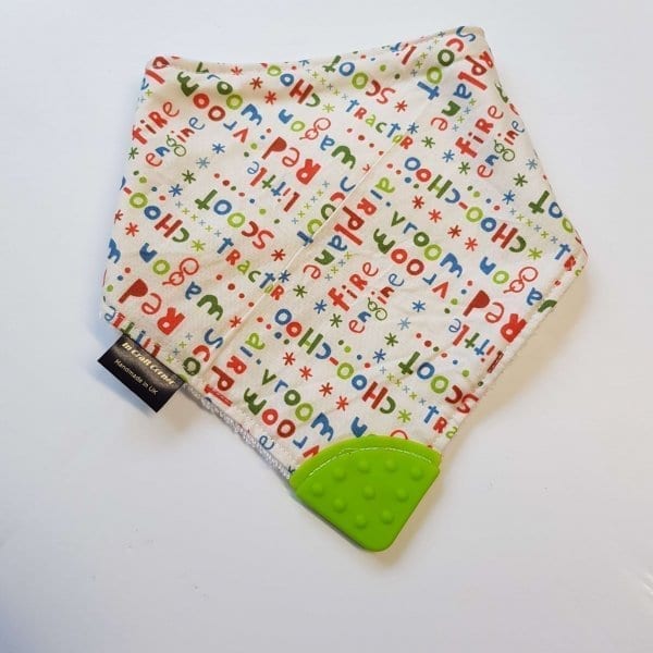 scoot words teething bib