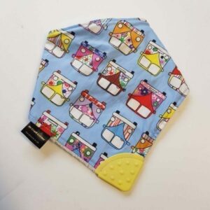 blue campervans teething bib