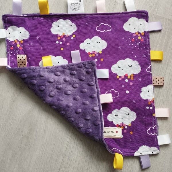 Large Purple Cloud Tag Blanket