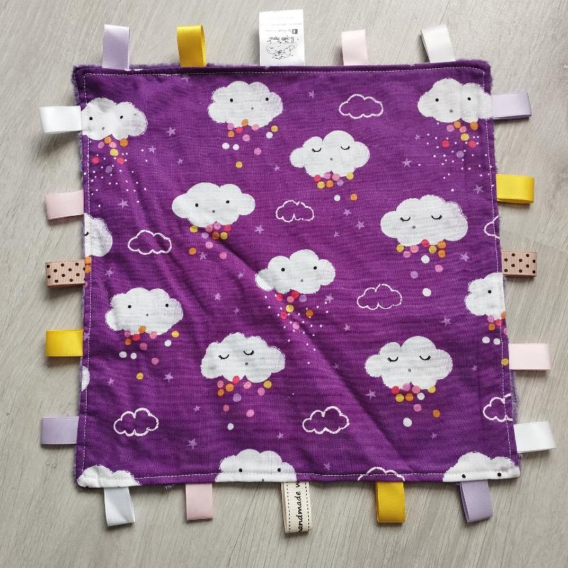 Large Purple Cloud Tag Blanket