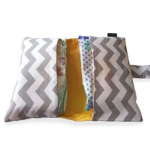 Grey Chevron Nappy Wallet Inside