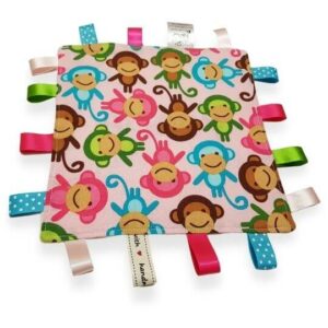 Pink Monkey Tag Blanket