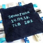 Personalised Navy Tag Blanket