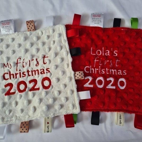 First-christmas-taggies First Christmas taggie blanket