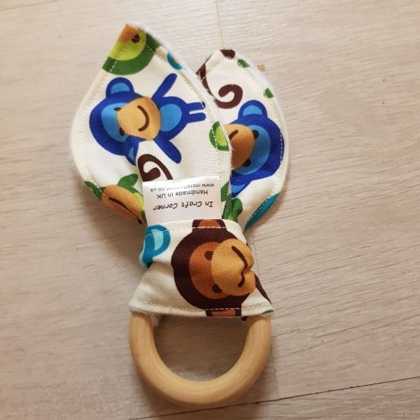 Blue Monkey Teething Ring