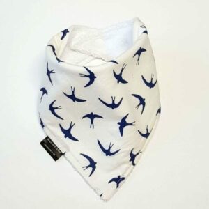 Birds On White Dribble Bib