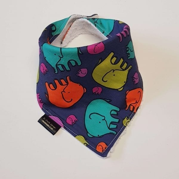 Multicoloured Elephants Dribble Bib