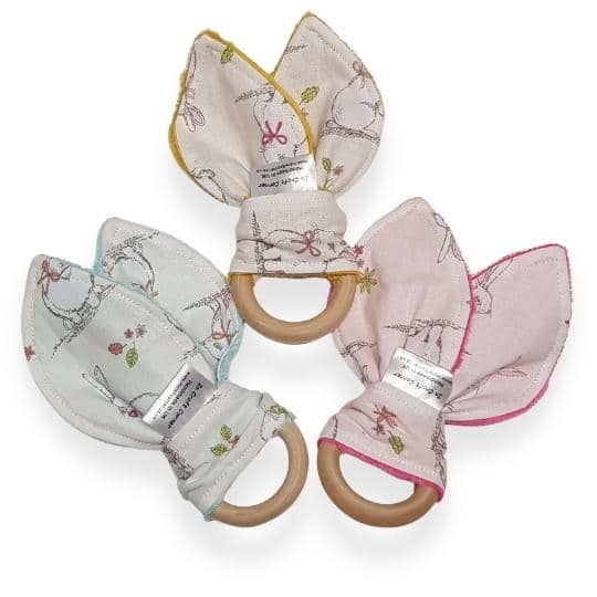 Ivory Bunnies Teething Ring