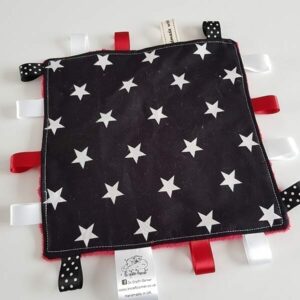 Black Stars Taggie Blanket Front