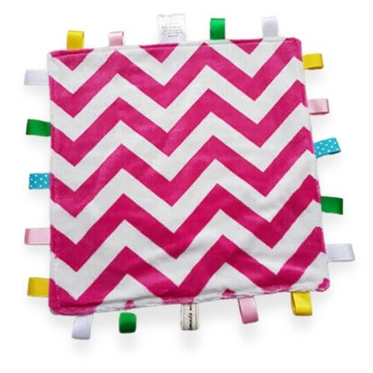 Pink Chevron Back Tag Blanket