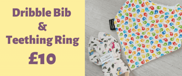 dribble bib and teething ring