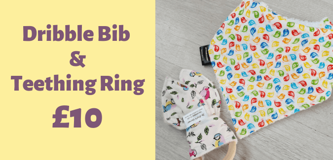 dribble bib and teething ring