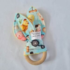 Farm animals teething ring