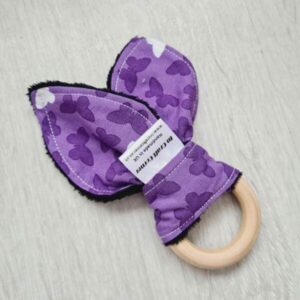 purple butterfly teething ring