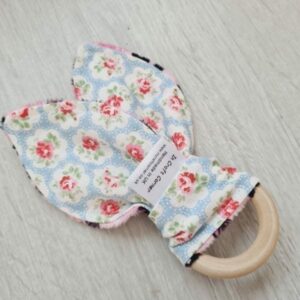 Pale Blue Flowers Teething Ring