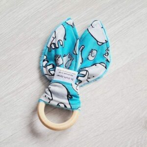 blue elephants teething ring