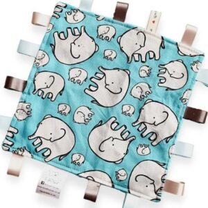 Blue Elephants Tag Blanket