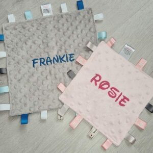 personalised taggie blanket