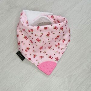 Pink Floral teething bib