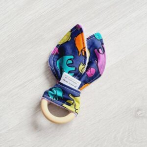 colourful elephants teething ring