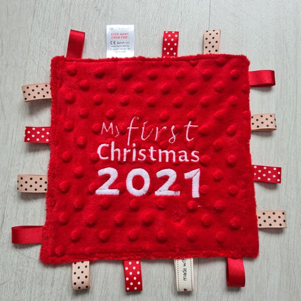 First Christmas Tag Blanket