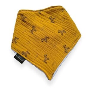 Yellow Zebra Muslin Bib