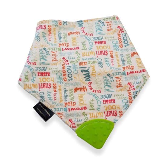 Animal Words Teething Bib