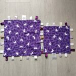 Regular and large purple butterfly tag blankets