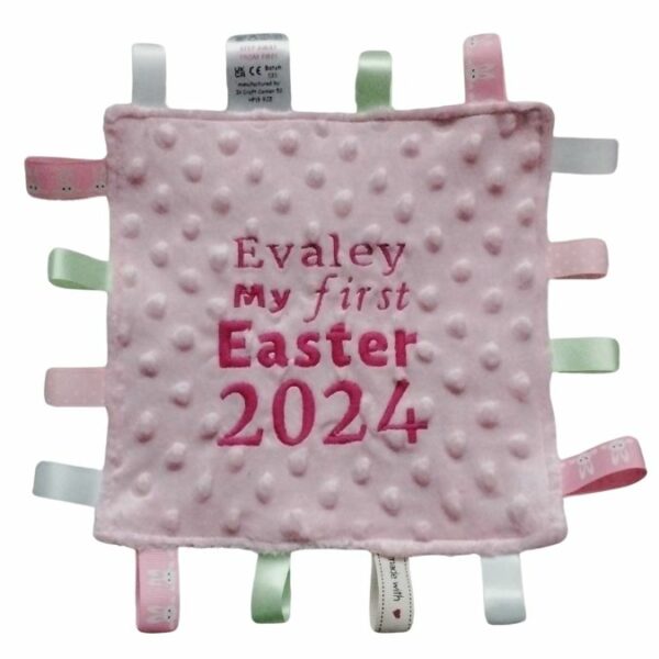 First Easter Tag label ribbon blanket