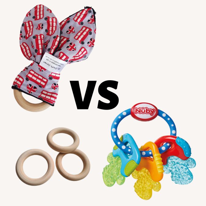 wooden teething rings vs plastic teething rings