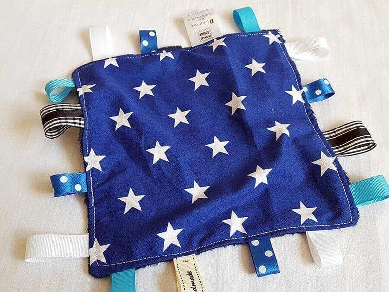 Blue Stars Taggie Blanket Personalised Baby Comforter