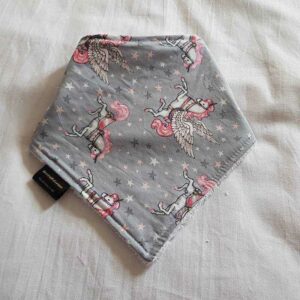 Grey Unicorn Dribble Bib Bandana Bib