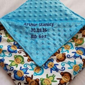 Blue Monkey baby blanket